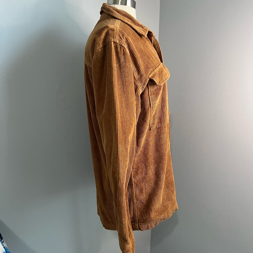 No Boundaries Men's S (34-36) Brown Corduroy Snap Button Oversized Shirt Jacket - Picture 4 of 17